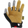 Прочные перчатки из кожи с защитой пальцев MECHANIX Work Leather M-Pact Fingerless Framer Brown