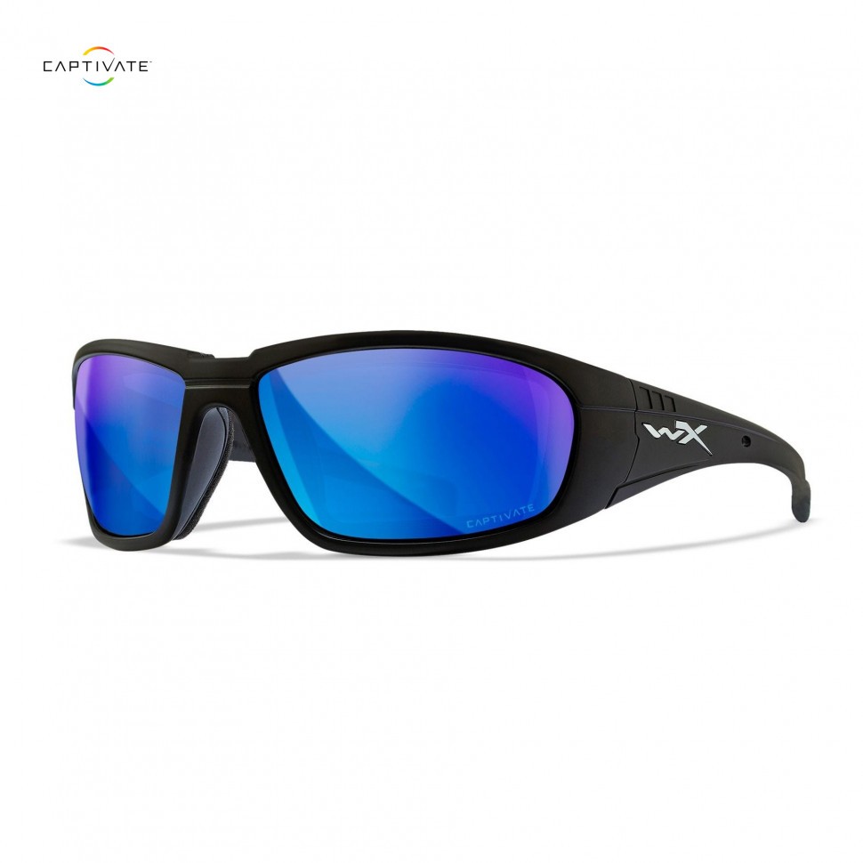 Поляризационные очки Wiley X Boss Matte Black (CAPTIVATE Polarized Blue Mirror)