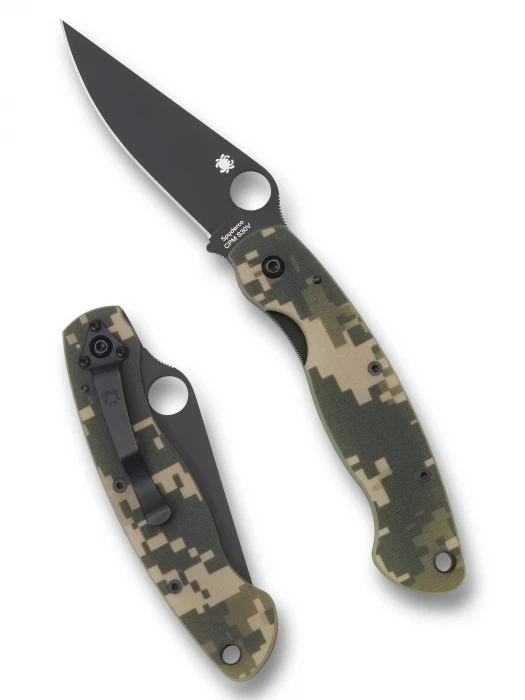 Складной нож SPYDERCO Military Model Camo, клинок черный P (C36GPCMOBK)