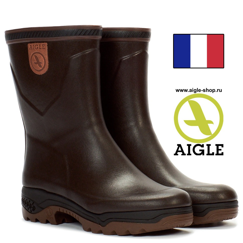 Короткие сапоги с кожей AIGLE Parcours 2 Bottillon Excellence